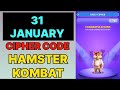 Hamster Kombat Dev Game Daily Cipher 31 January | Hamster Kombat Daily Cipher Code I Daily Combo